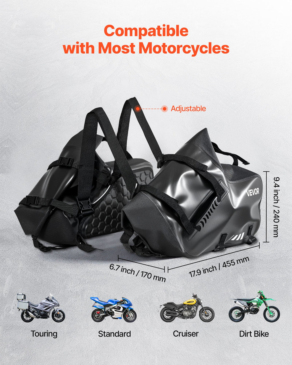 AeroX™ Motorcycle Saddlebags, 28 L